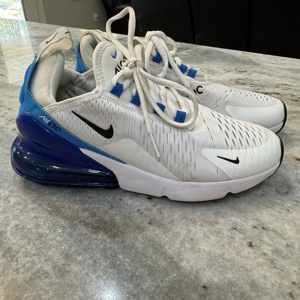 Nike Air Max 270 Sneakers Size Men's 6.5 Lace Up White Racer Blue AH8050-110